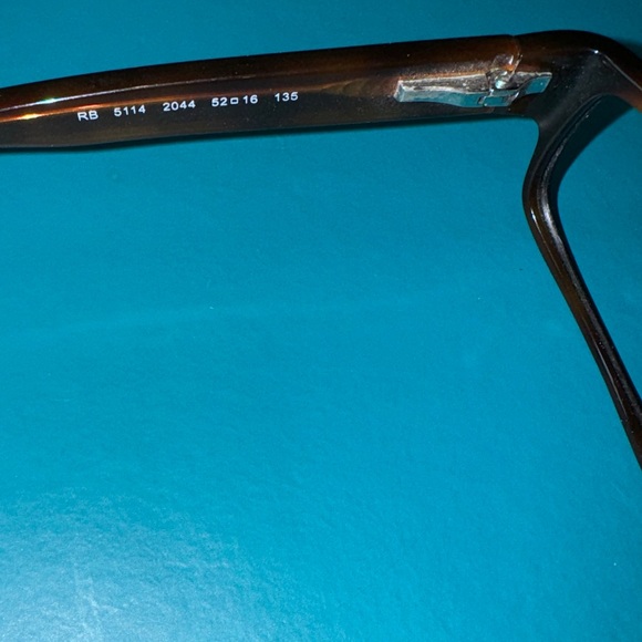 Ray-Ban RB5114 2044 Eyeglasses Frames Brown Tortoise Rectangular Logos 52-16-135 - Picture 5 of 8